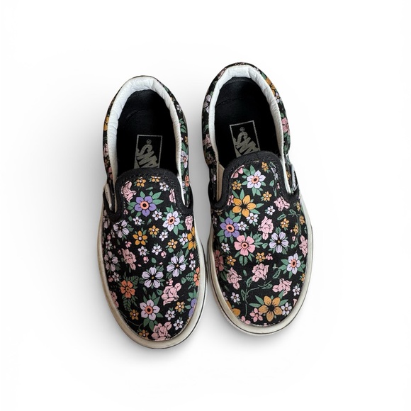 Vans Kids Floral Slip-On Sneakers Size 10.5 Like New - Picture 2 of 7